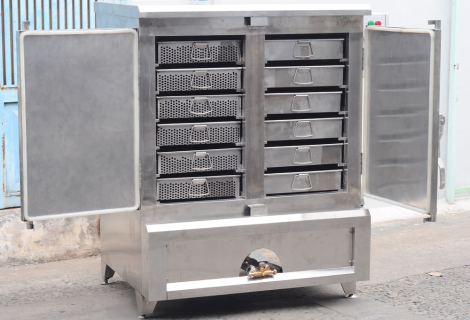 Các khay chứađược gia công từ inox cao cấp, thiết kế sâu lòng tăng khả năng chứa thực phẩm trong mỗi mẻ nấu Các khay chứađược gia công từ inox cao cấp, thiết kế sâu lòng tăng khả năng chứa thực phẩm trong mỗi mẻ nấu