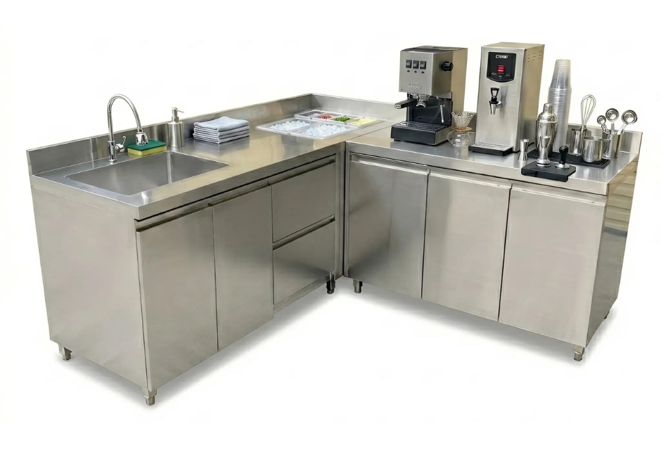 Thời gian gia công quầy bar inox sẽ phụ thuộc vào kích thước, thiết kế theo yêu cầu của khách hàng