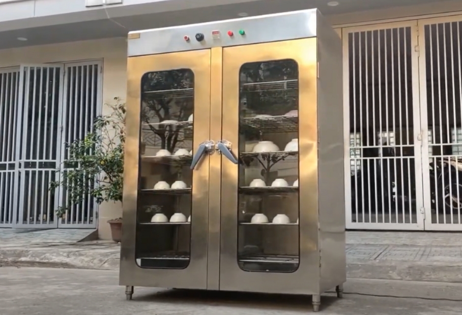 Tủ sấy bát công nghiệp 2 cánh công suất lớn cho nhà hàng, bếp ăn