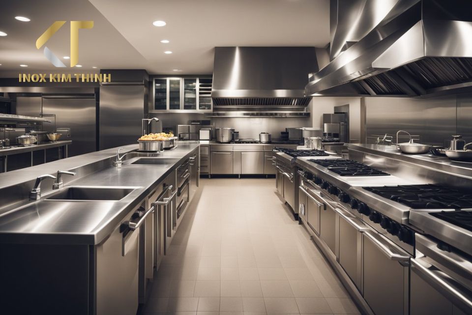 Bếp công nghiệp inox hiện đại cho nhà hàng